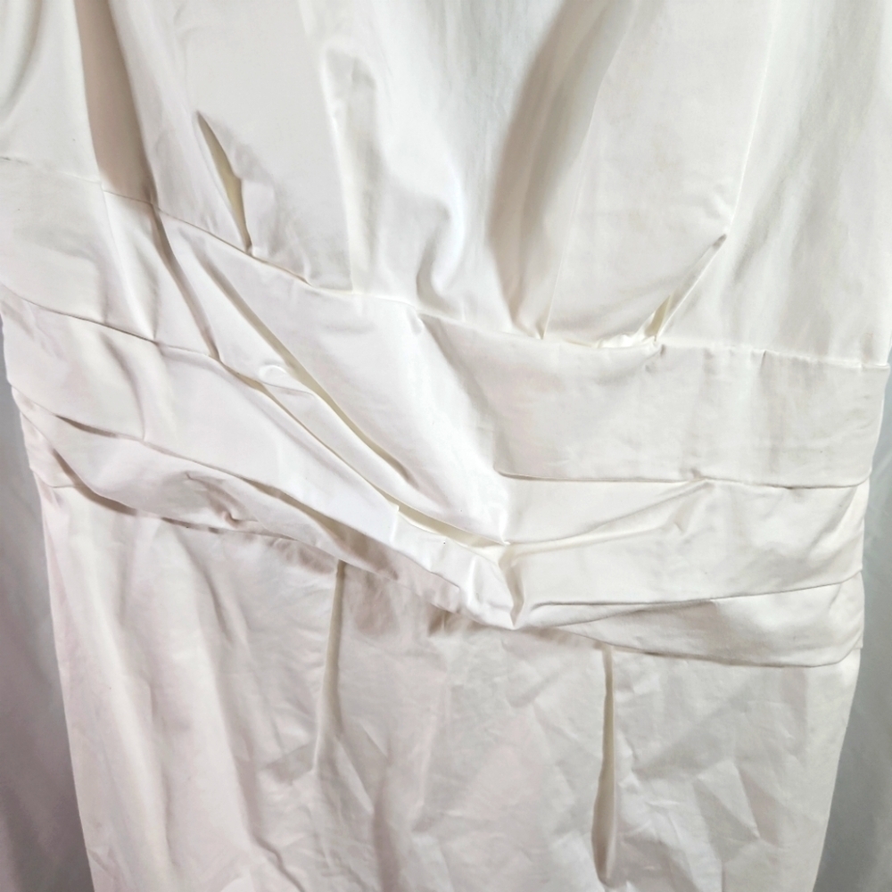 Sisley White Cotton Dress Size Medium - Picture 4 of 8